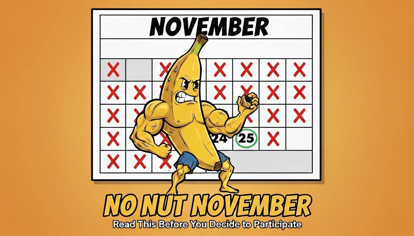 TrueAlly illustration explaining the rules and debates around No Nut November.