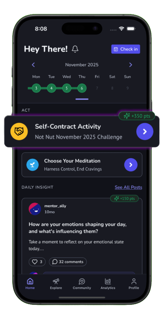 TrueAlly app screens for the NNN Challenge